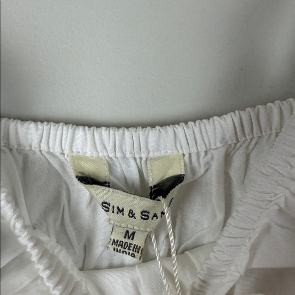 Sim & Sam White Boho Tie Camisole Blouse Size Medium NWT - Picture 2 of 6